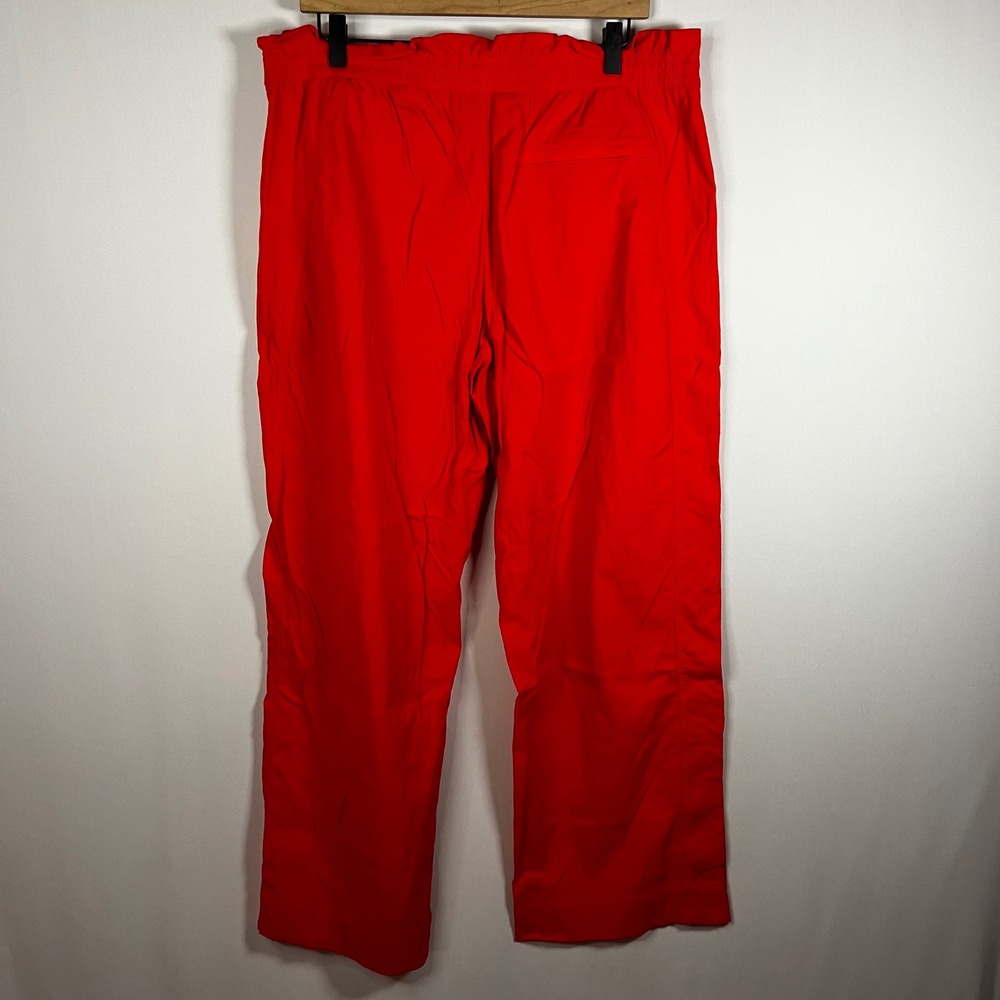 Athleta Pants Women 16 Punch Red Rise Pant Wide Leg Pull On Windbreaker Athletic - Picture 9 of 10